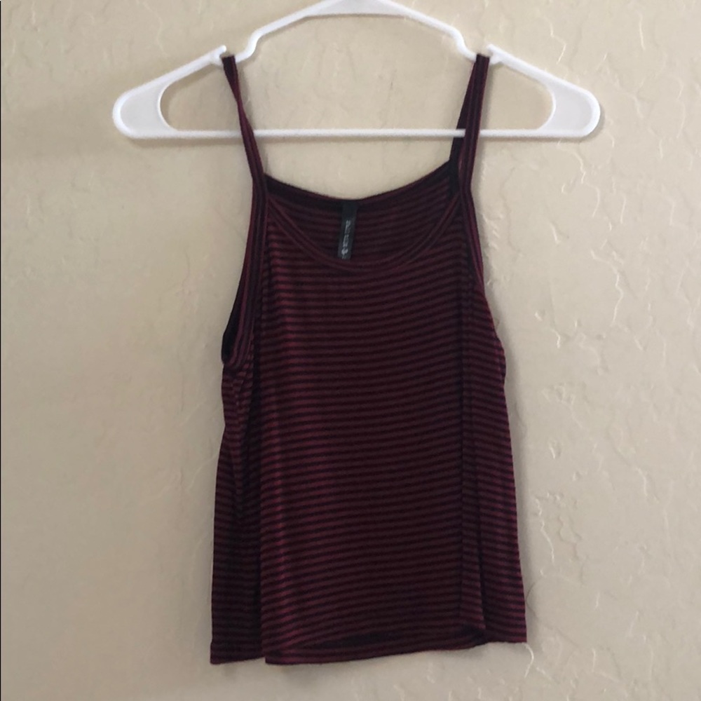Black and Red Striped Tank Top
